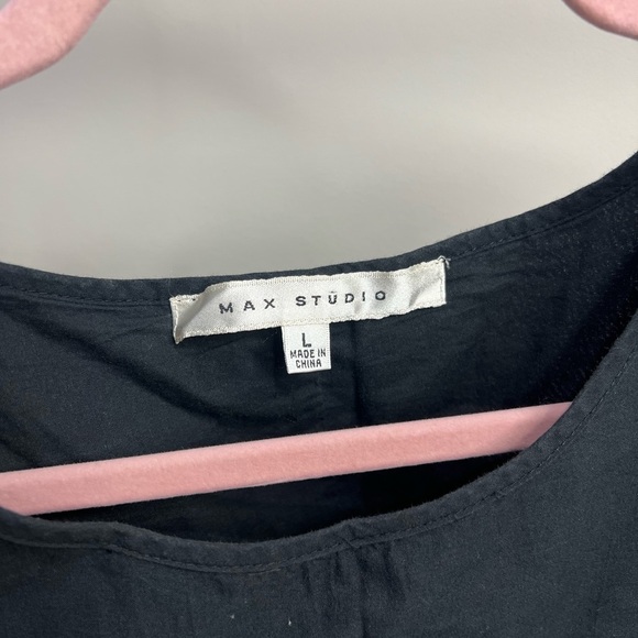 Max Studio Floral Embroidered Sleeveless Shift Dress Black Size Large - Picture 2 of 4